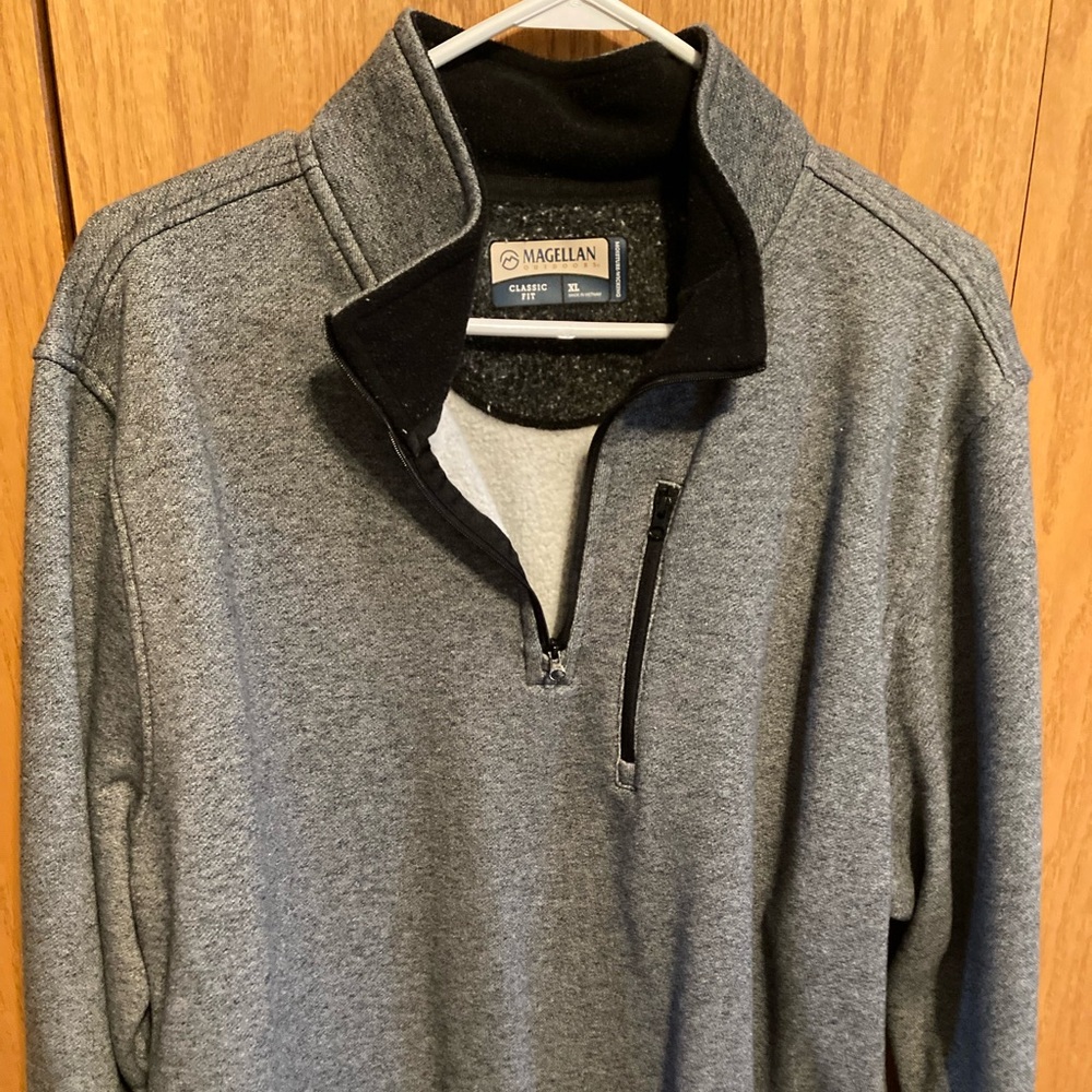 Magellan Outdoors Quater zip Pullover Gray XL
